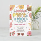 Sommerparty Abschied Schule Hallo Pool Einladung (Stehend Vorderseite)