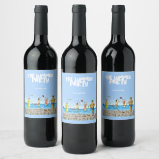 Sommerparty am Strand Weinetikett