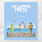 Sommerparty am Strand Weinetikett (Einzelnes Label)