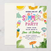 Sommerparty Einladung (Vorne/Hinten)