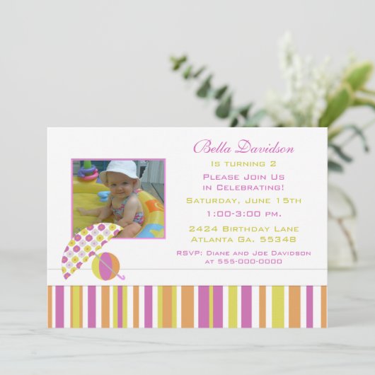 Sommerparty Einladung (Stehend Vorderseite)