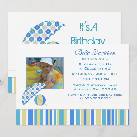 Sommerparty Einladung (Vorne/Hinten)