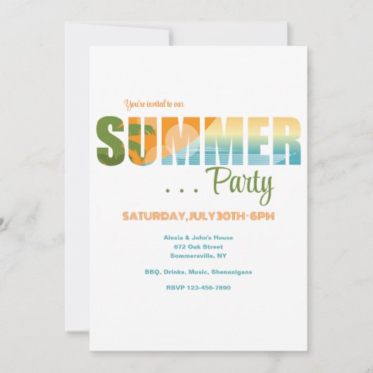 Sommerparty Einladung (Vorderseite)