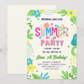 Sommerparty Einladung (Vorne/Hinten)