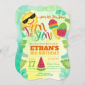 Sommerparty Einladung - Pool / Tropical (Vorne/Hinten)