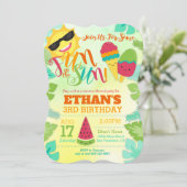 Sommerparty Einladung - Pool / Tropical (Stehend Vorderseite)