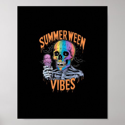 Sommerparty-Kostüm Lustiges Summerween Poster (Vorne)