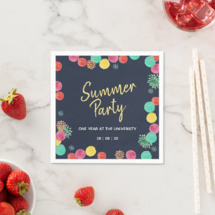 Sommerparty-Lampions-Einladung Quadrat-Aufkleber Serviette