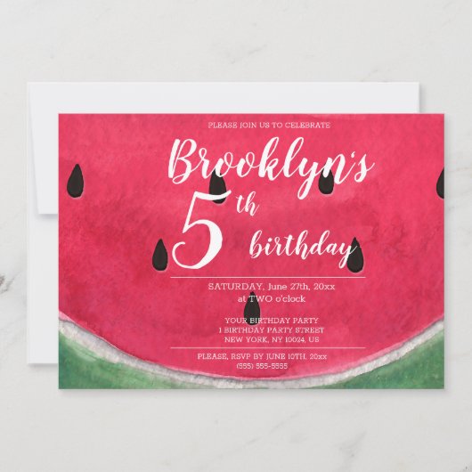 Sommerparty mit Watermelon Einladung (Vorderseite)