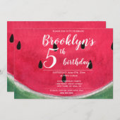 Sommerparty mit Watermelon Einladung (Vorne/Hinten)