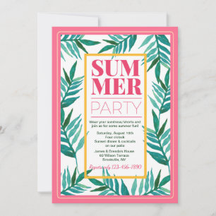 Sommerparty Palmen Einladung
