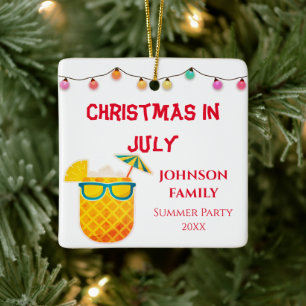 Sommerparty Weihnachten im Juli Keramikornament