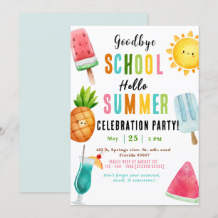 Sommerparty zum Ende des Schuljahres Einladung