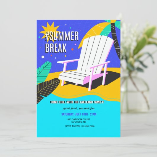 Sommerpause Einladung (Stehend Vorderseite)