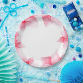 Sommerpfirsichkorallen Wasserfarbe Blumenchic Pappteller (Party)