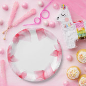 Sommerpfirsichkorallen Wasserfarbe Blumenchic Pappteller (Party)