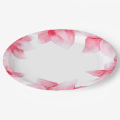 Sommerpfirsichkorallen Wasserfarbe Blumenchic Pappteller (Schrägansicht)