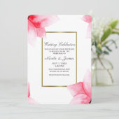 Sommerpfirsichkorallenhochzeit Einladung (Stehend Vorderseite)