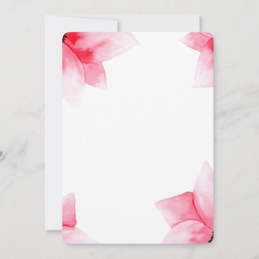 Sommerpfirsichkorallenhochzeit Einladung (Rückseite)