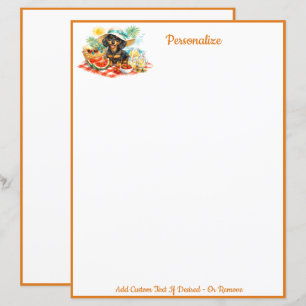 Sommerpicknick-Dachshund-Welpen-Schreibpapier