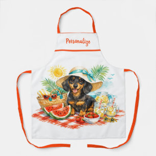 Sommerpicknick-Dachshund-Welpenhund Personalisiert Schürze