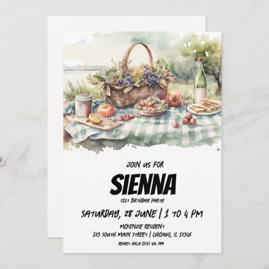 Sommerpikantenblick Einladung (Vorne/Hinten)