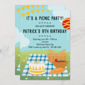 Sommerpiknic zum Geburtstag Einladung (Vorne/Hinten)