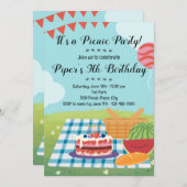 Sommerpiknic zum Geburtstag Einladung (Vorne/Hinten)