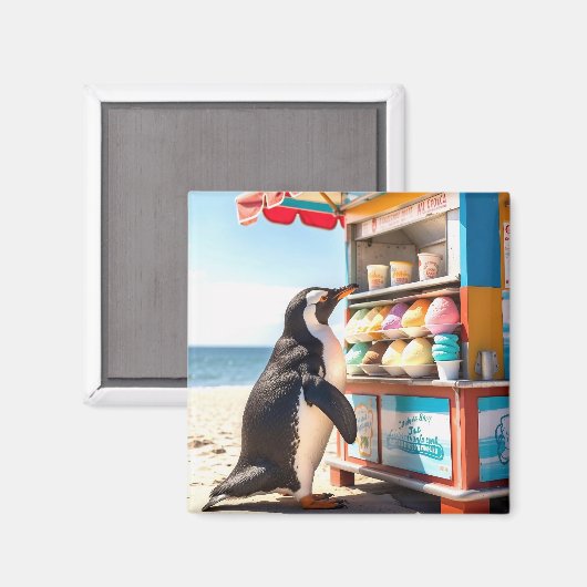 Sommerpinguin bei Eisdiele Magnet (Vorderseite/Rückseite)