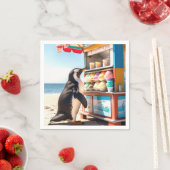 Sommerpinguin bei Eisdiele Serviette (Beispiel)