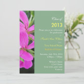 Sommerpink Garden Blume Abschlussfeier Einladung (Stehend Vorderseite)