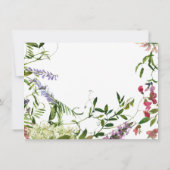 Sommerpink-grüne Lavendel-Minze Blumenmädchen Einladung (Rückseite)