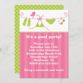 Sommerpink und grüner Anzug Einladung (Vorne/Hinten)