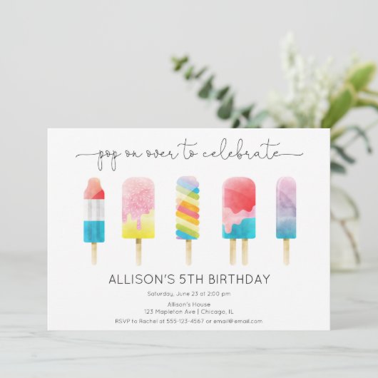 Sommerpökeleis Geburtstagsparty Einladung (Stehend Vorderseite)