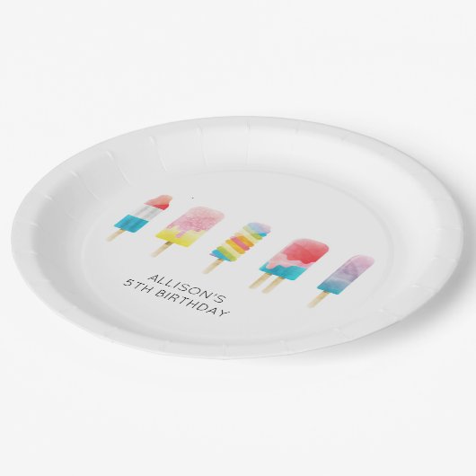 Sommerpökeleis Geburtstagsparty Pappteller (Schrägansicht)