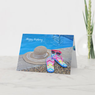 Sommerpool Geburtstag Karte