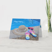 Sommerpool Geburtstag Karte (Vorderseite)