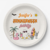 Sommerpool-Halloween-Geburtstagsfeier Pappteller (Vorderseite)