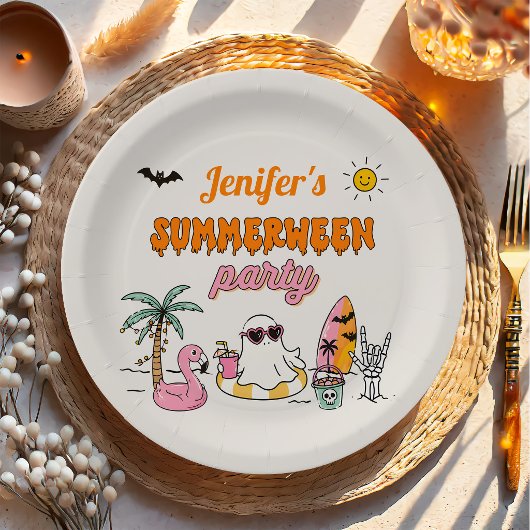 Sommerpool-Halloween-Geburtstagsfeier Pappteller