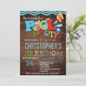 SOMMERPOOL-PARTY EINLADUNG (Stehend Vorderseite)