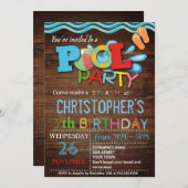 SOMMERPOOL-PARTY EINLADUNG (Vorne/Hinten)