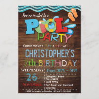 SOMMERPOOL-PARTY EINLADUNG