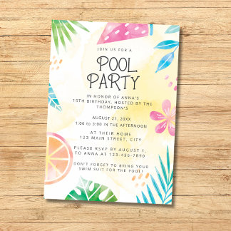 Sommerpool-Party Einladung