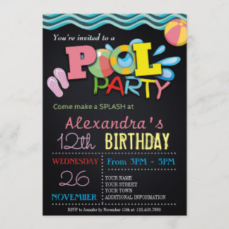 SOMMERPOOL-PARTY EINLADUNG | POOL BIRTHDAY PARTY