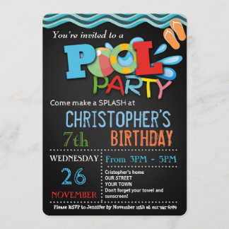 SOMMERPOOL-PARTY EINLADUNG | POOL BIRTHDAY PARTY