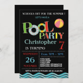 SOMMERPOOL-PARTY EINLADUNG | POOL BIRTHDAY PARTY (Vorne/Hinten)