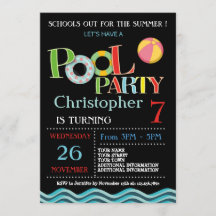 SOMMERPOOL-PARTY EINLADUNG | POOL BIRTHDAY PARTY