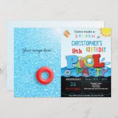 SOMMERPOOL-PARTY EINLADUNG | POOL BIRTHDAY PARTY (Vorne/Hinten)