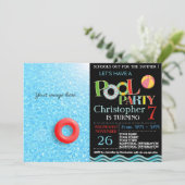 SOMMERPOOL-PARTY EINLADUNG | POOL BIRTHDAY PARTY (Stehend Vorderseite)