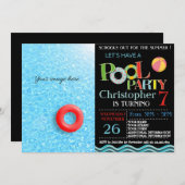 SOMMERPOOL-PARTY EINLADUNG | POOL BIRTHDAY PARTY (Vorne/Hinten)